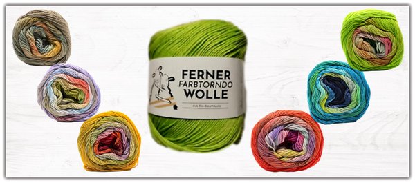 Ferner Wolle Farbtornado Ein Farbenfeuerwerk aus Bio-Baumwolle