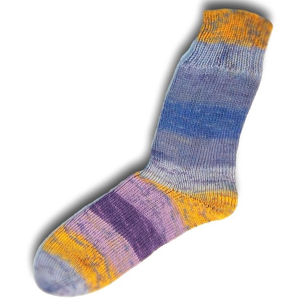 Gestrickte Socken mit Seide Lavendel Gradient Groesse 26 - 47